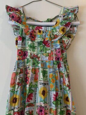 Nobody's Child Cassidy Midi Beach Dress in Seed Packet Print Size 8